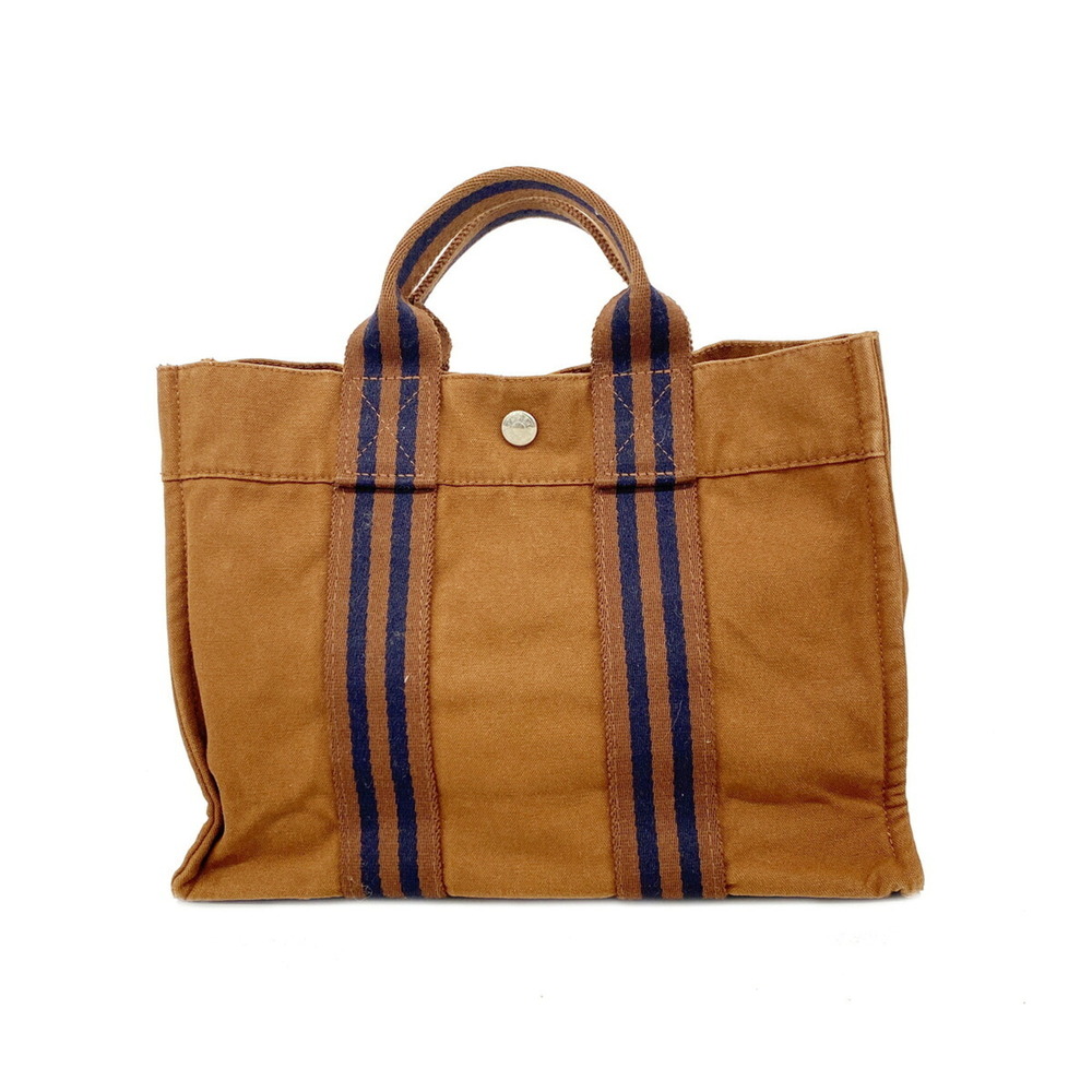 Hermes Fourre-Tout PM Canvas Tote Bag, Brown, Women's